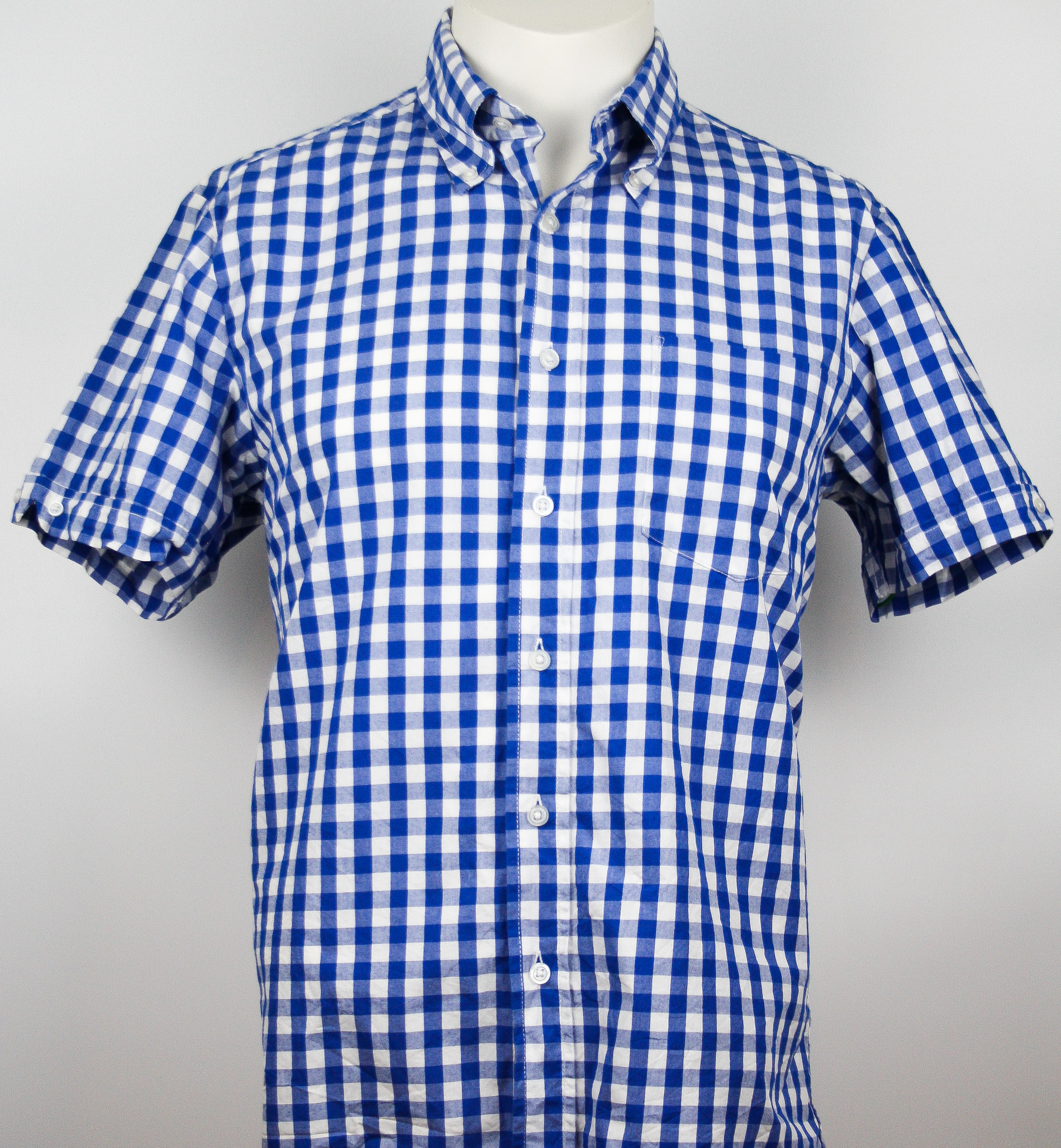 Brutus Trimfit Hemd Blue/White Big Checks Größe L