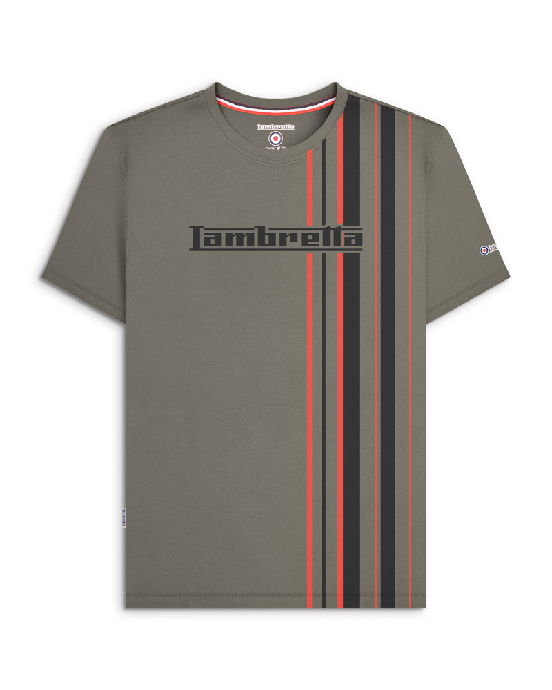 Lambretta Racing Stripe T-Shirt Granite