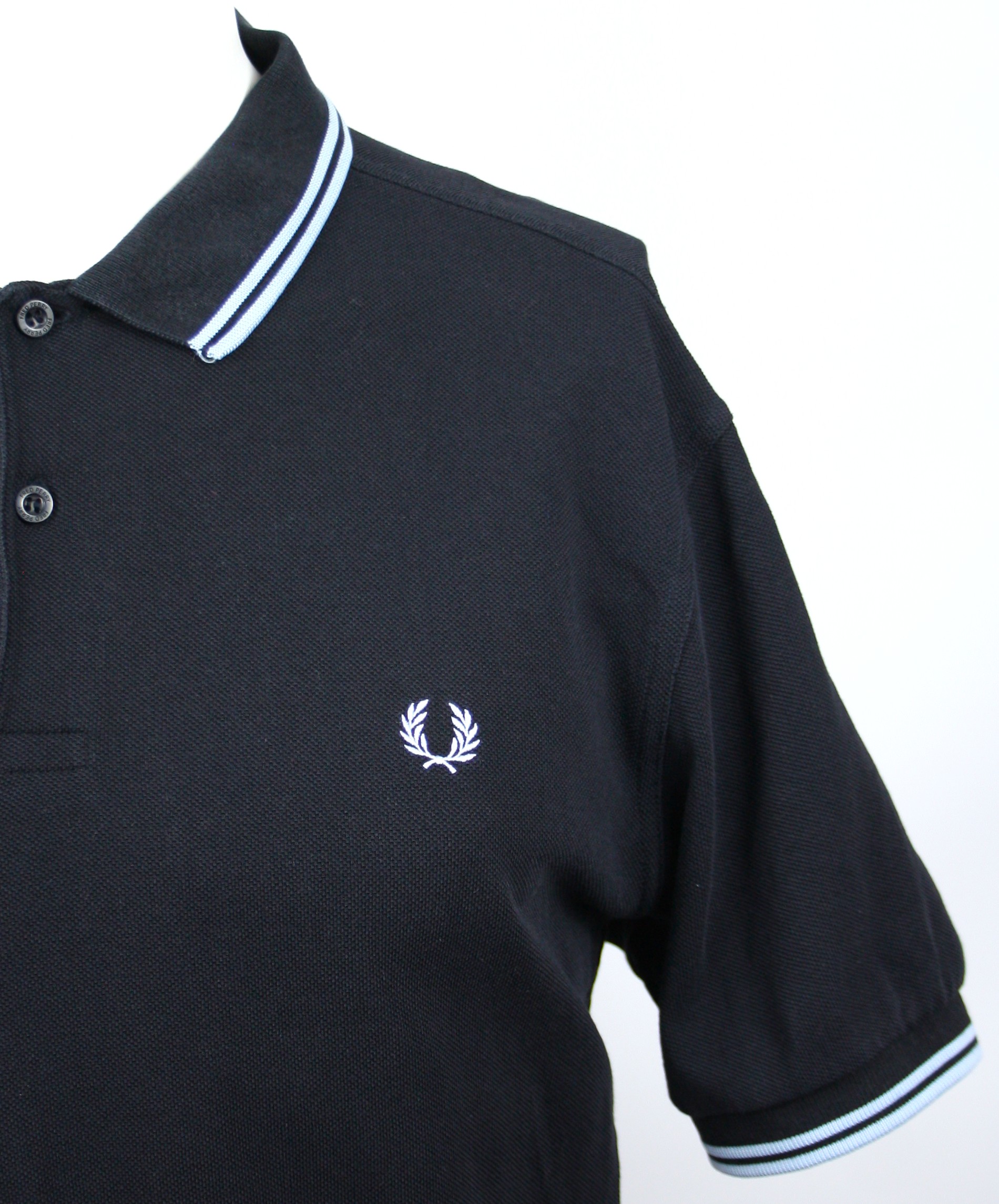 Fred Perry Piqué Polo Navy/Steel Blue Twin Tipped Größe XL