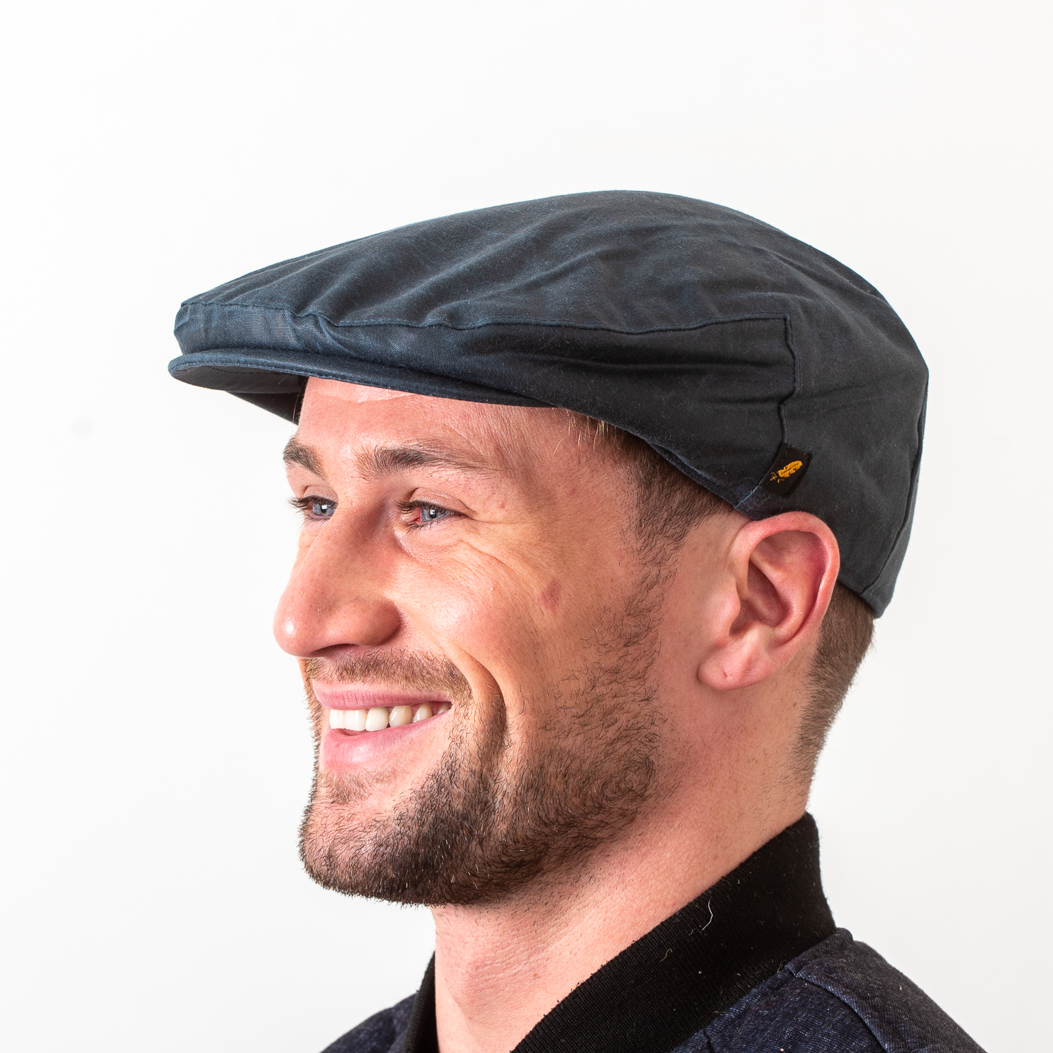 Hatman of Ireland Waxed Cotton Flat Cap "Navy"