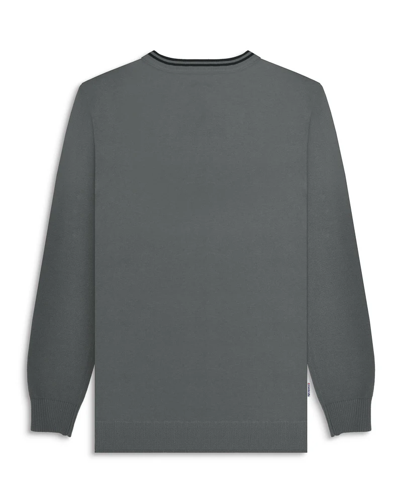 Lambretta Tipped Knitted Jumper Iron/Black