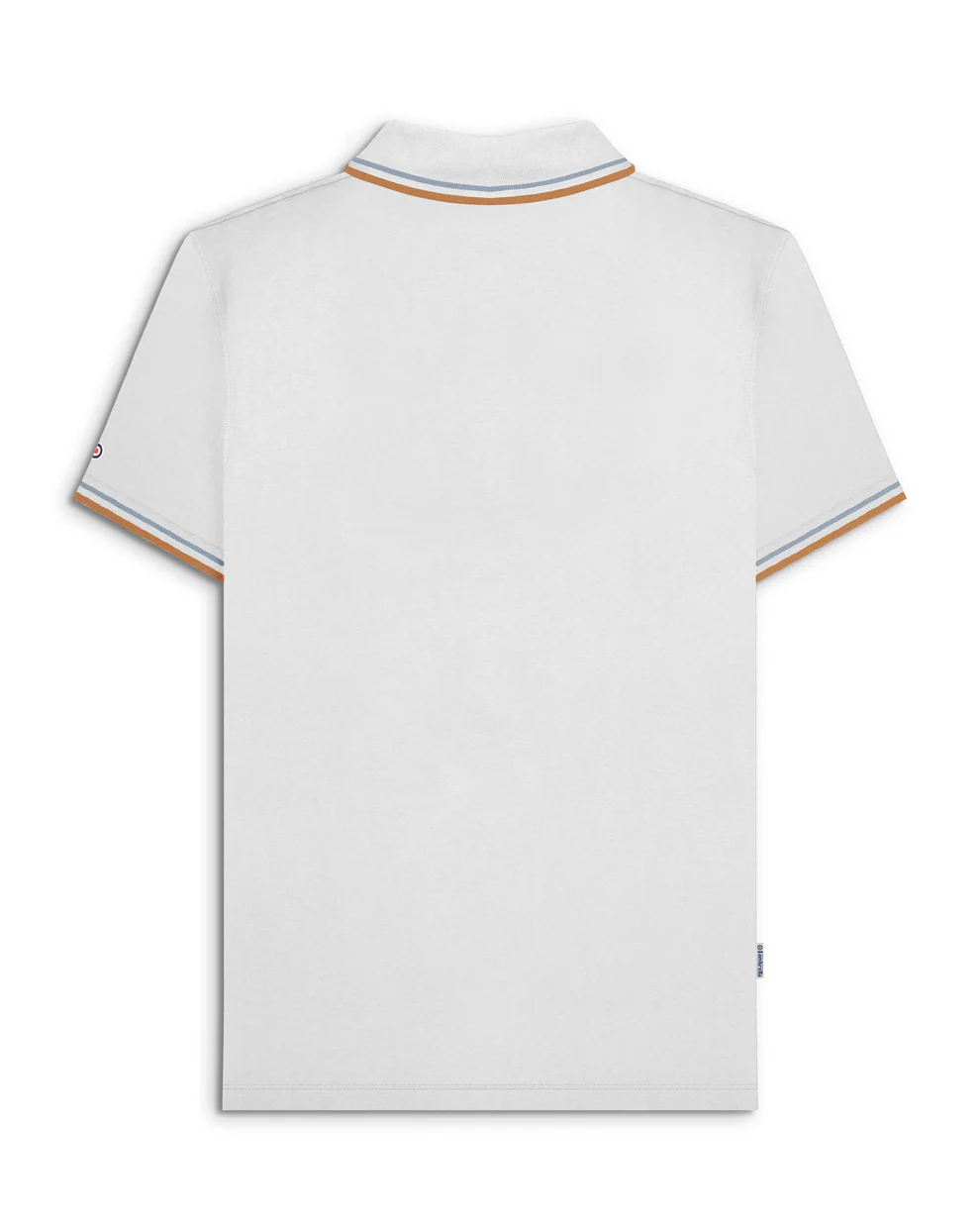 Lambretta Twin Tipped Piqué Polo White/Sky/Tobacco