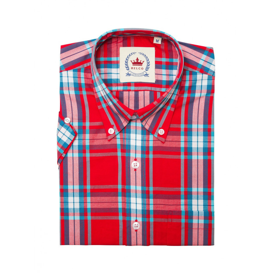 Relco London LSS49 Ladies' Shirt Red/Blue