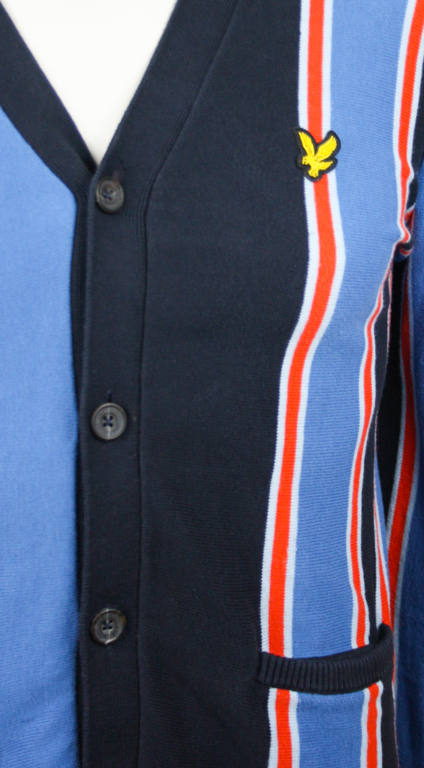 Lyle&Scott Cardigan Orange/Blue Striped Größe S