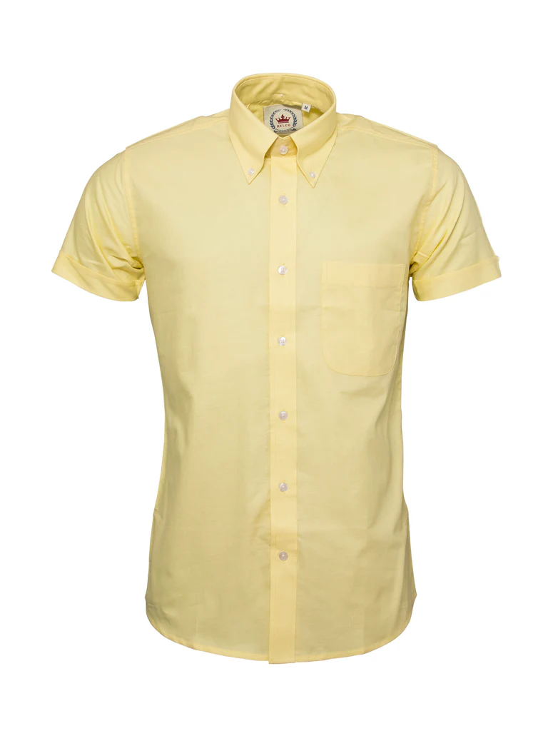 Relco London Mens' Oxford Shirt Pastel Lemon