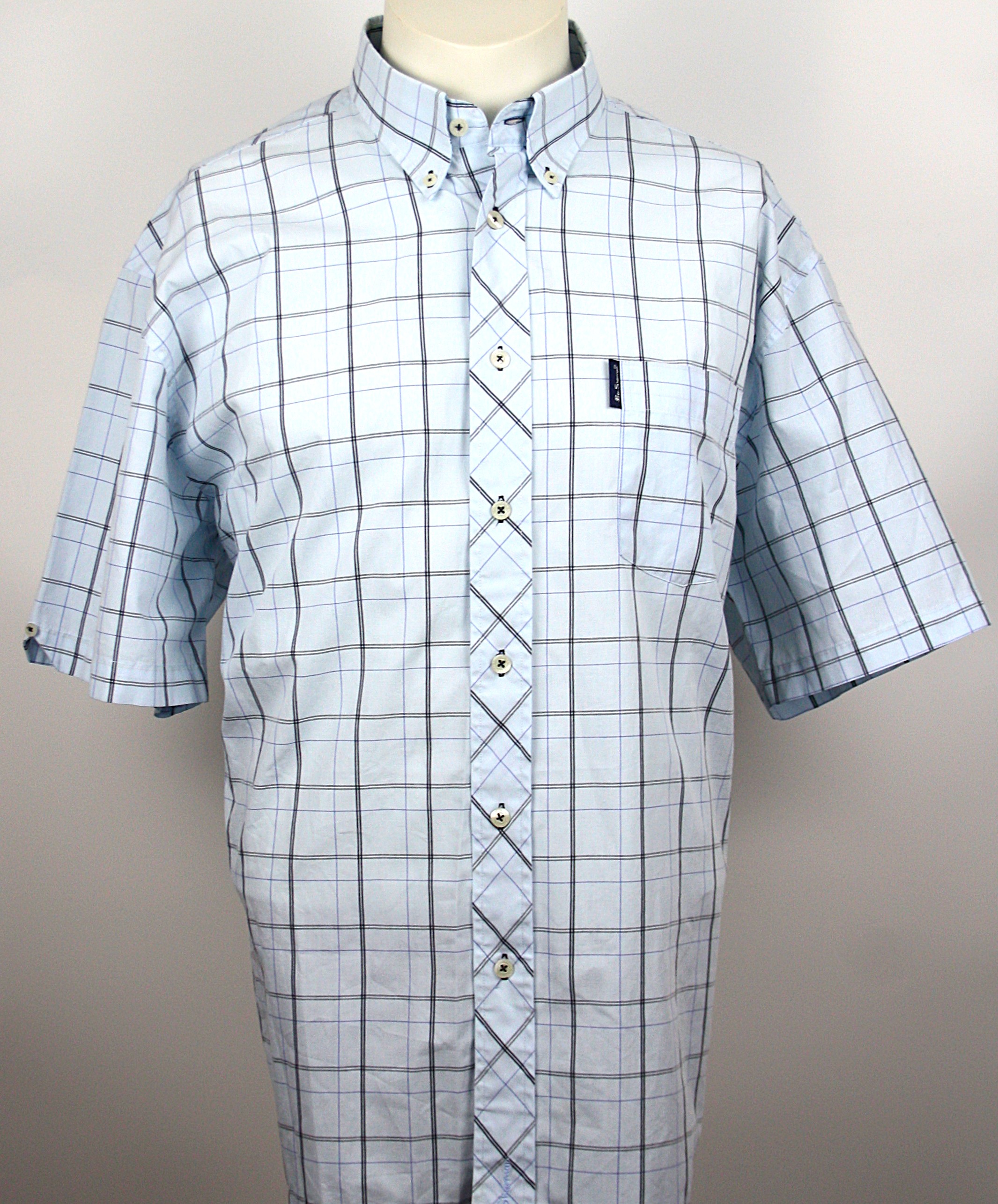 Ben Sherman Hemd Light Sky Blue/Black Größe 4-XL