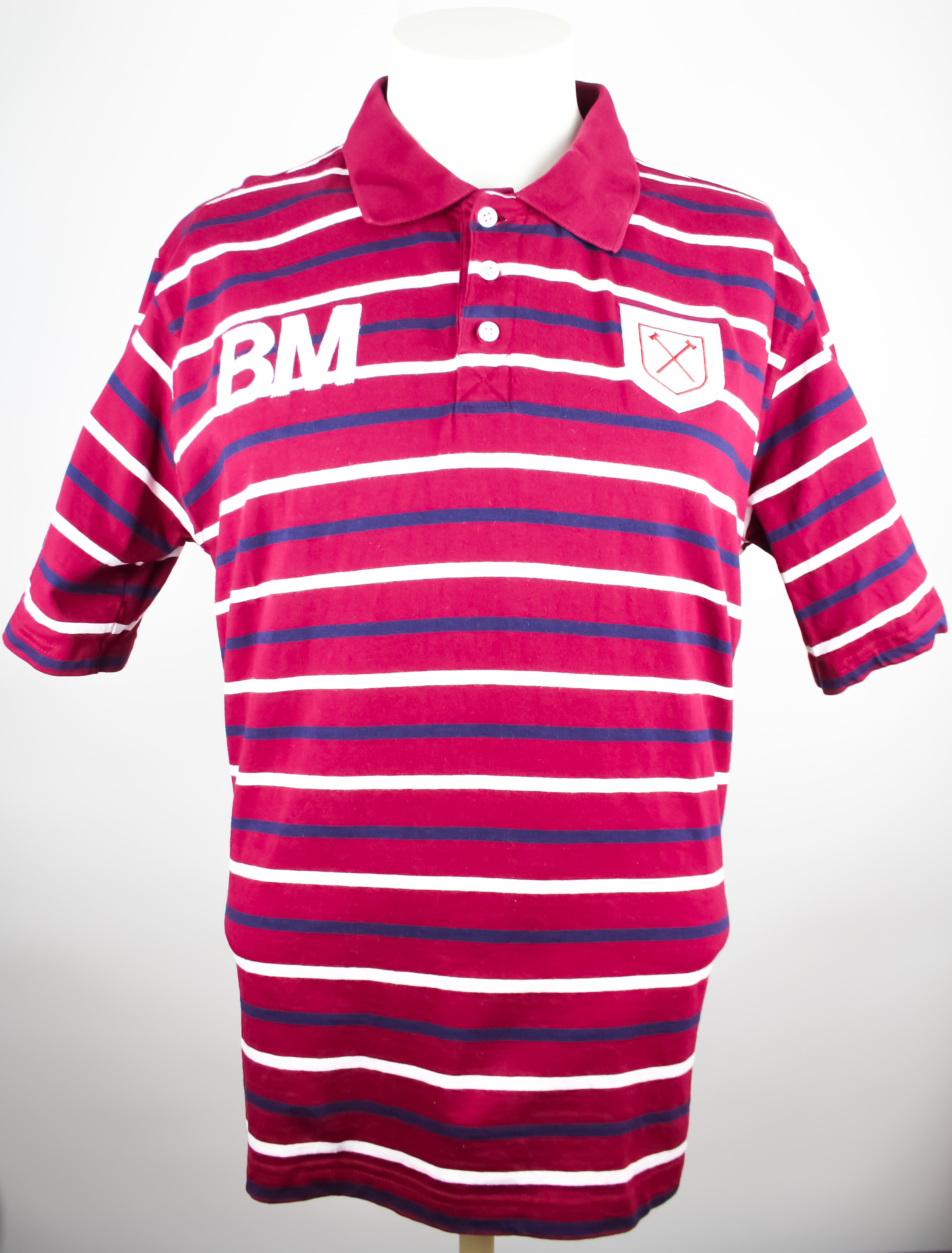 Polo-Shirt Bobby Moore #6 Official Claret/Dark Blue/White Größe XL B-Ware