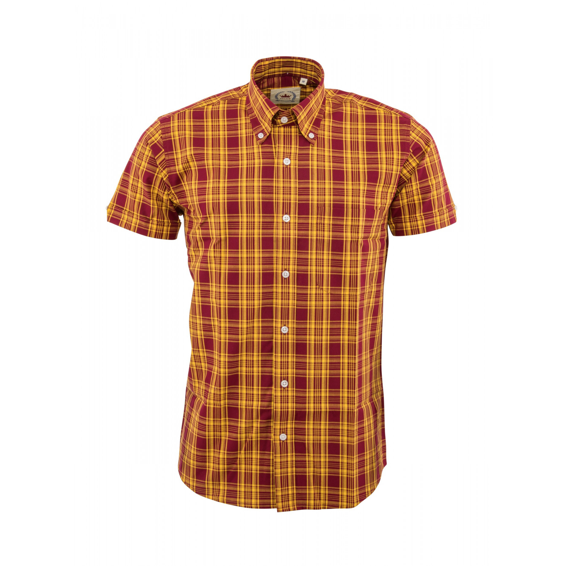 Relco London LSS51 Ladies' Shirt Burgundy/Mustard