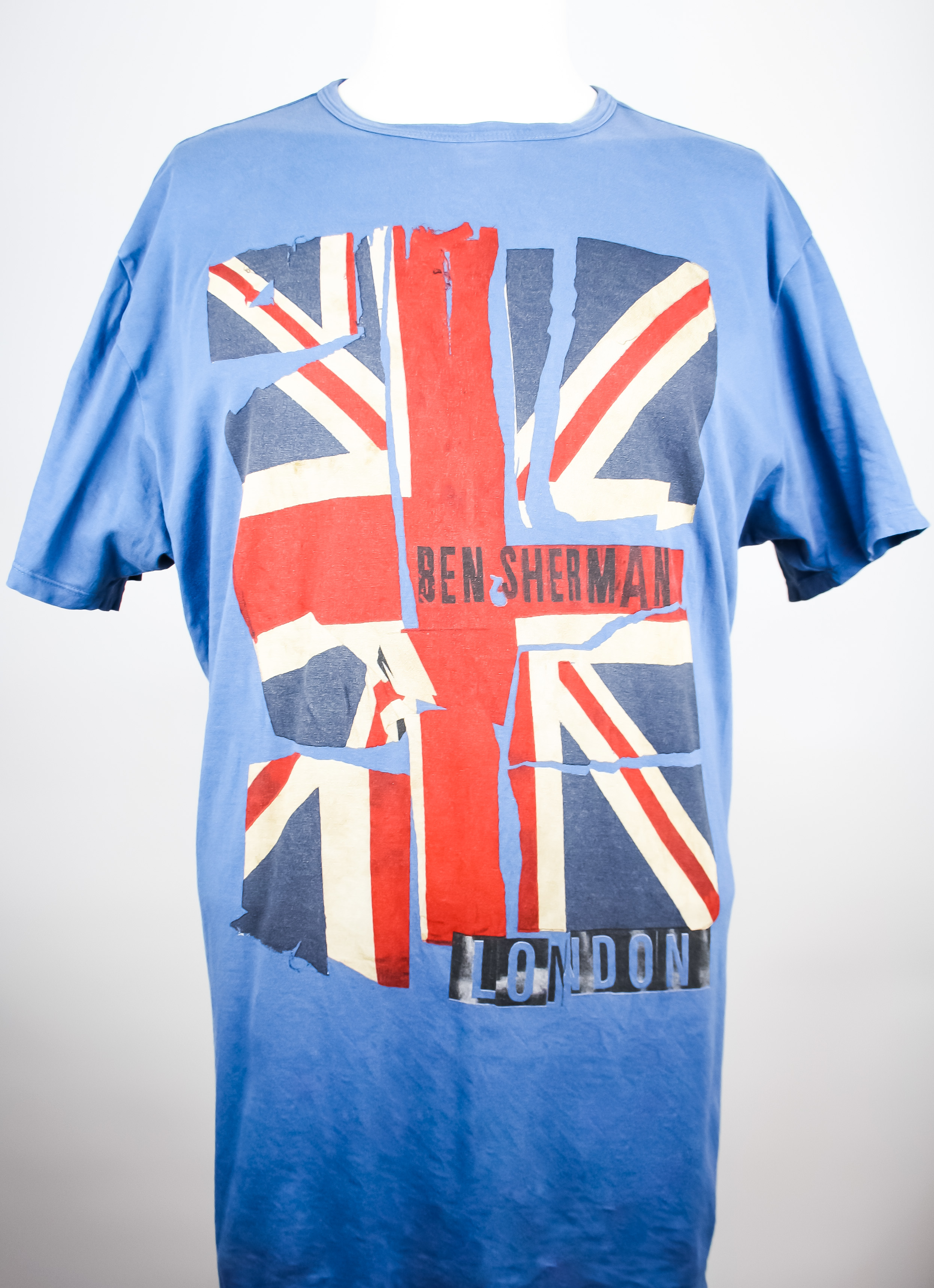 Ben Sherman T-Shirt Blue/Punky Union Jack Größe XL