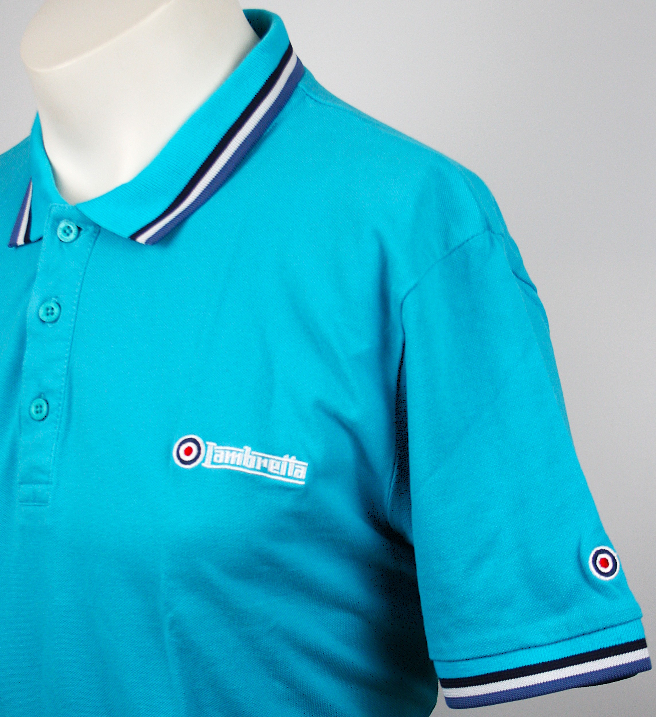Lambretta Triple Tipped Piqué Polo Turquoise Gr. XL