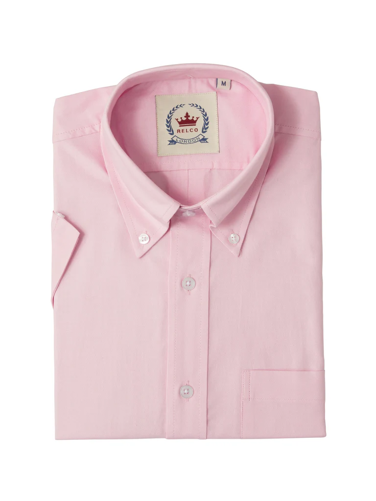 Relco London Mens' Oxford Shirt Pastel Peach Pink