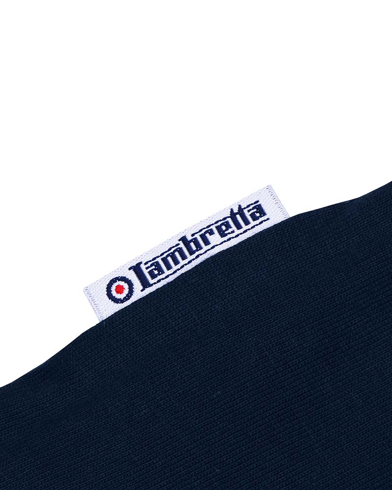 Lambretta Two Tone Panel Jersey Polo Shirt Navy/Clear Sky 