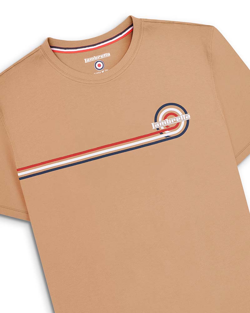 Lambretta Retro Stripe T-Shirt Sandy