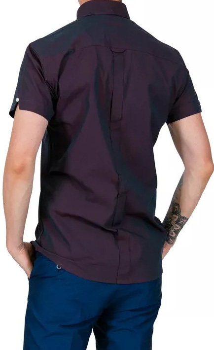 Relco London Two Tone Tonic Shirt Burgundy