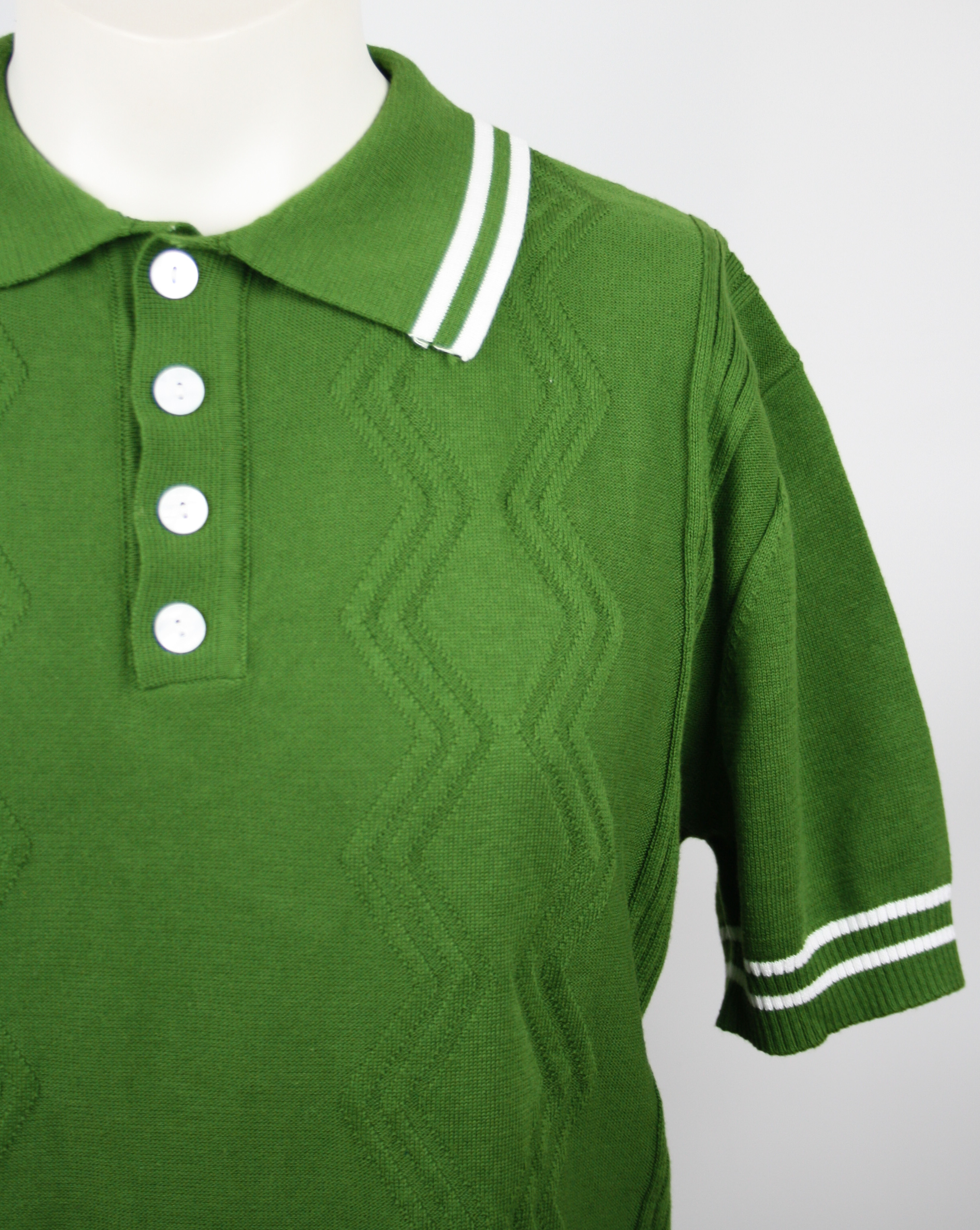 Oxknit Cable Knit Polo Green Größe L *Neuwertig*