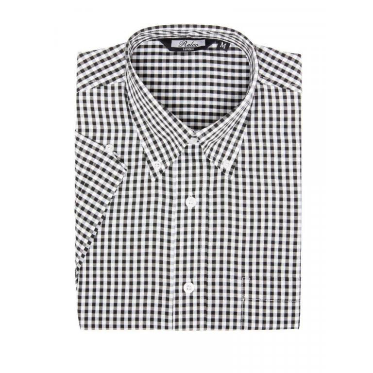 Relco London Gingham Shirt Black/White