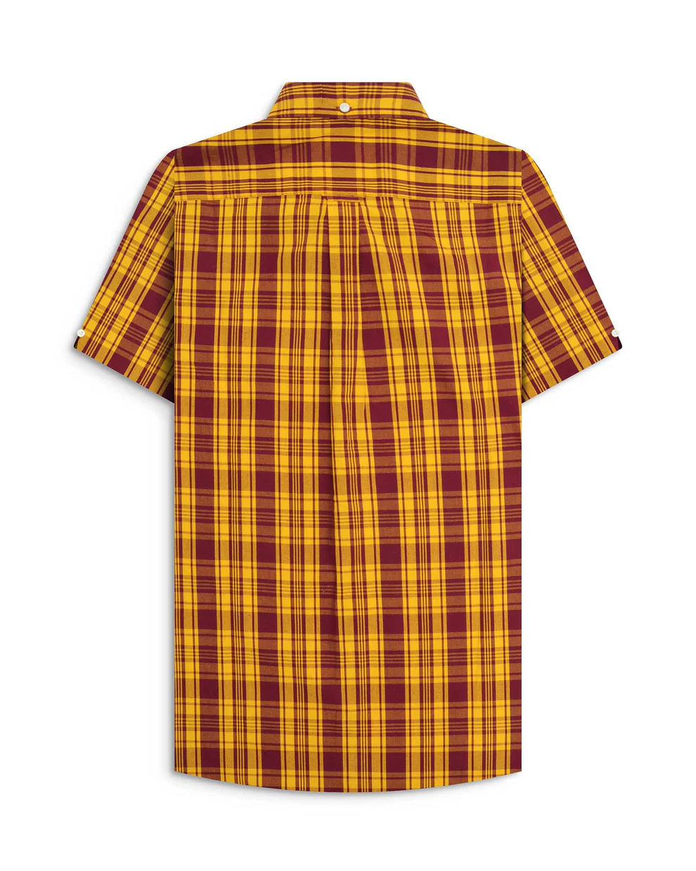 Lambretta Buttondown Check Shirt Burgundy/Gold