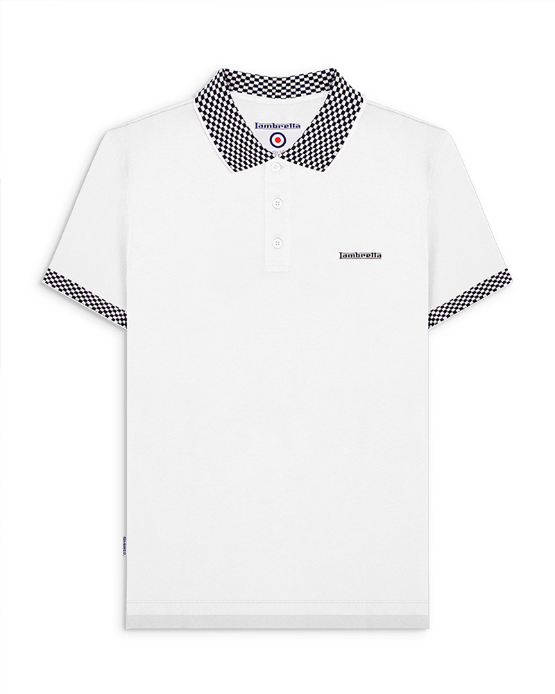 Lambretta Two Tone Jersey Polo Shirt Black/White