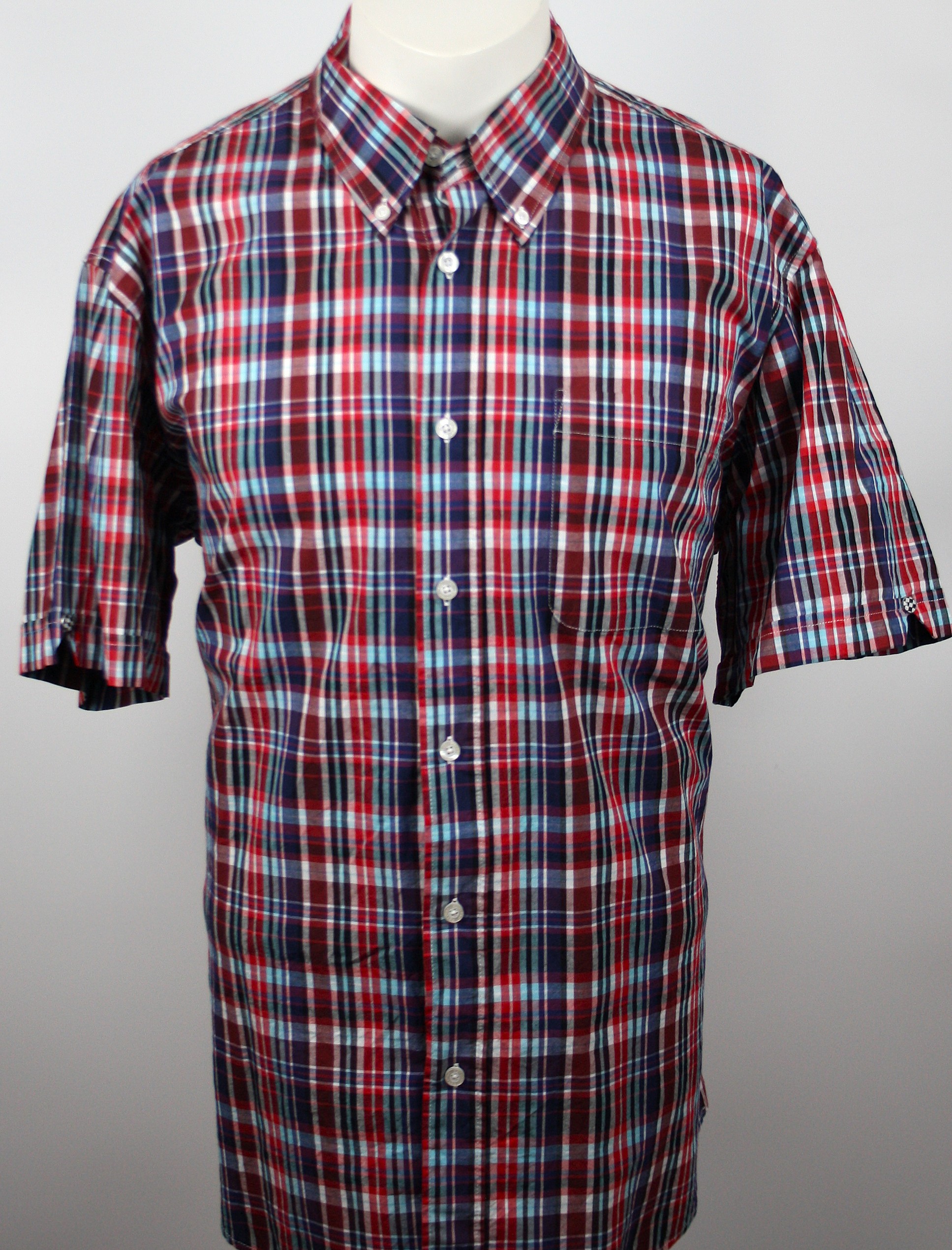 Warrior Clothing Hemd Blue/Red/Sky multi Pattern Größe XXL *Slimfit*