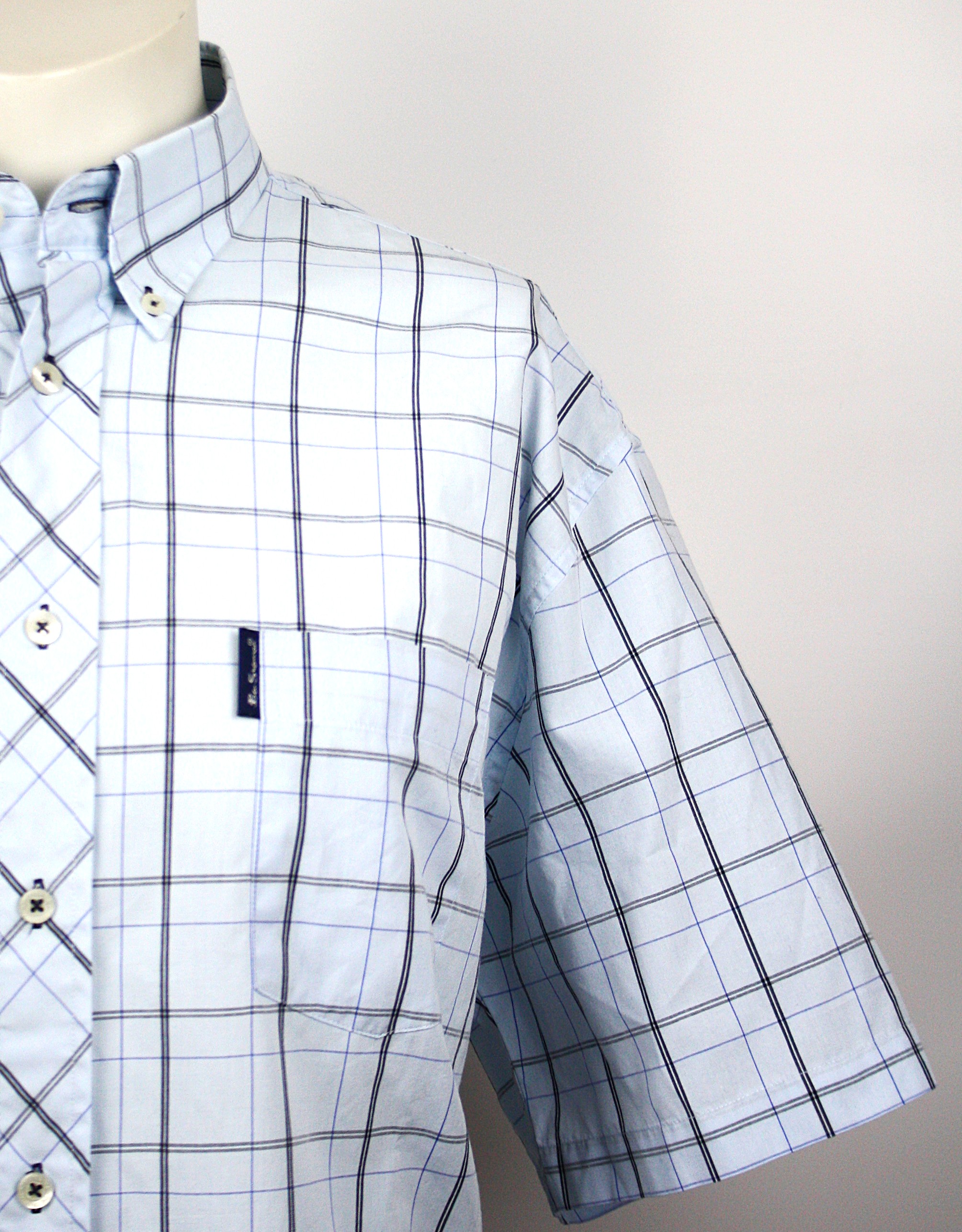 Ben Sherman Hemd Light Sky Blue/Black Größe 4-XL
