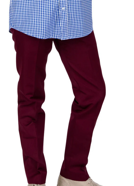 Relco London Sta Prest Trousers Burgundy