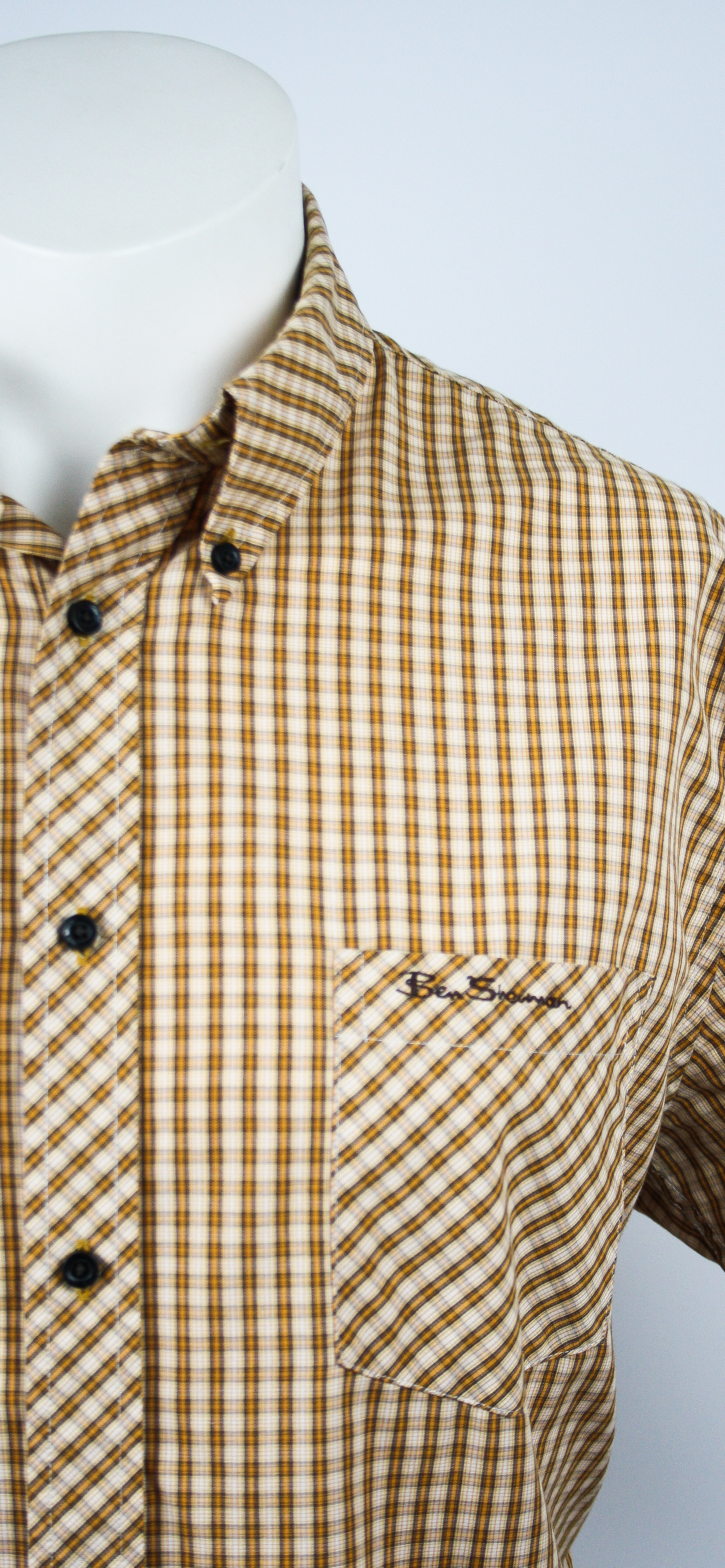 Ben Sherman Hemd Orange/Beige checkered *The Original Signature Label* Größe XL 