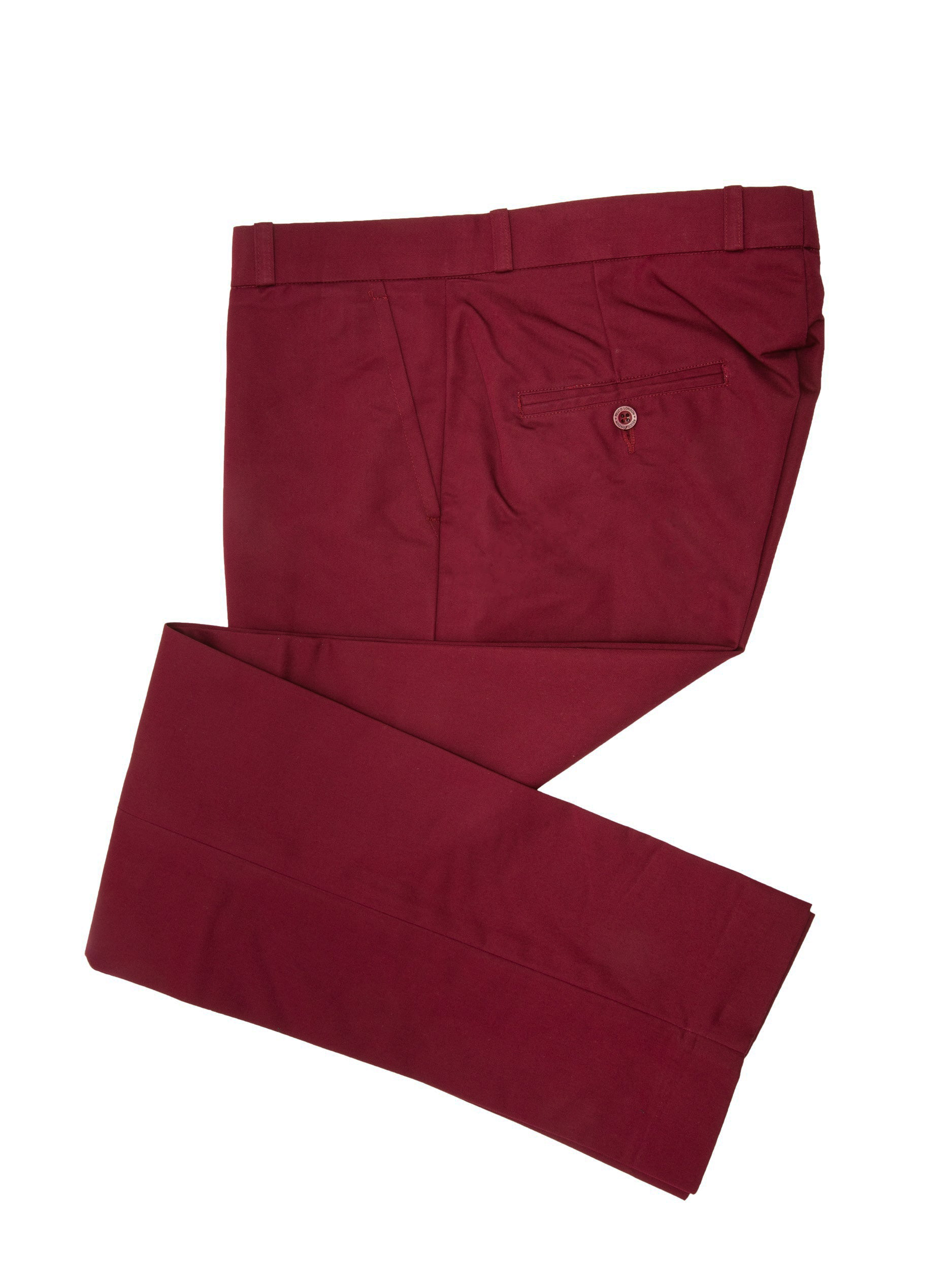 Relco London Sta Prest Trousers Burgundy