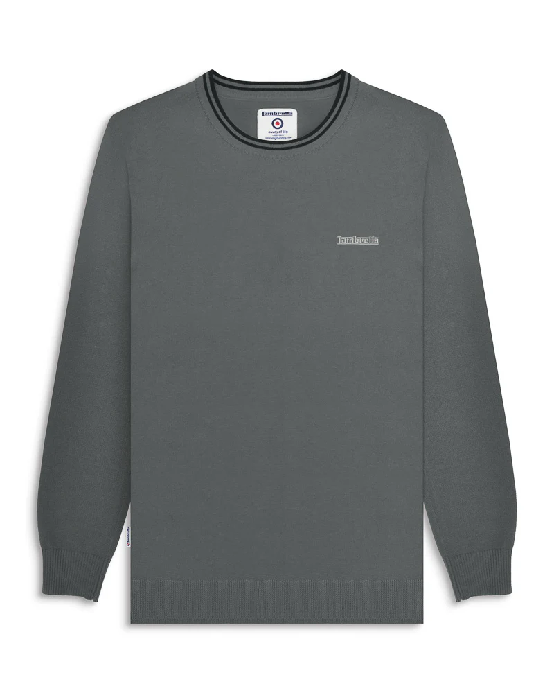 Lambretta Tipped Knitted Jumper Iron/Black