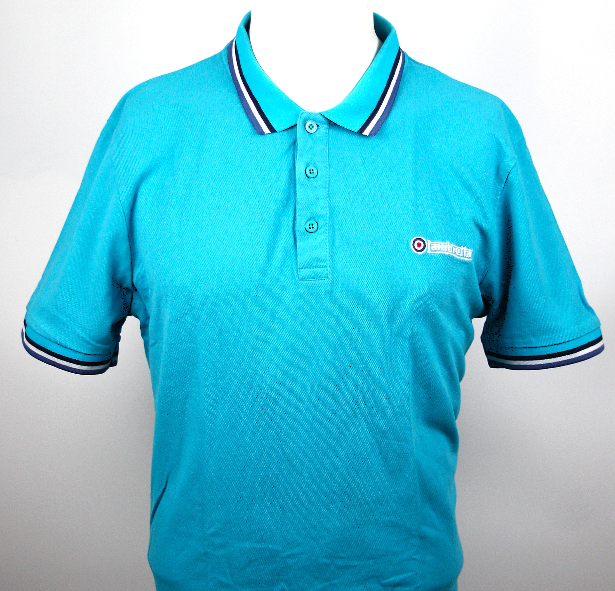 Lambretta Triple Tipped Piqué Polo Turquoise Gr. XL
