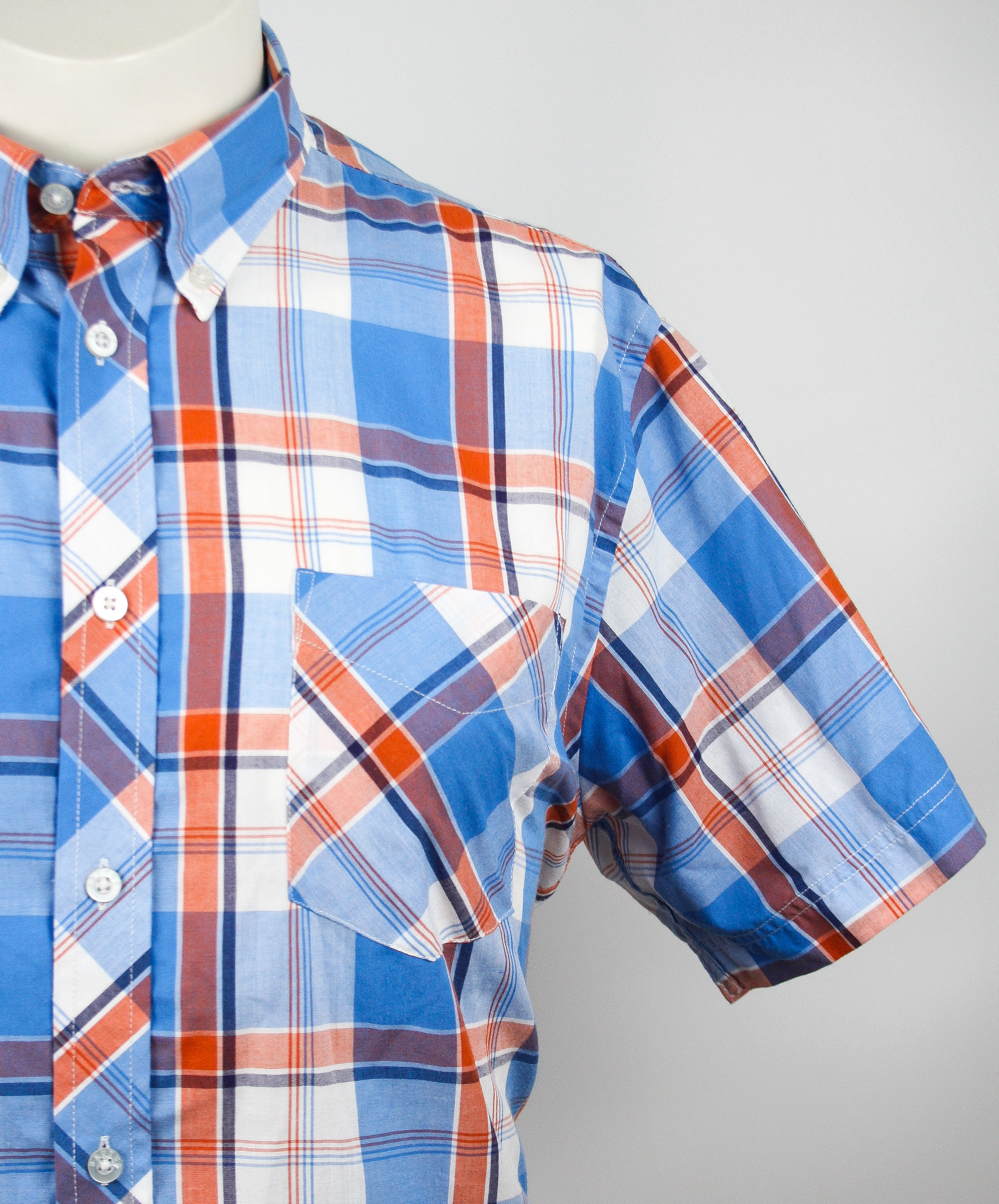 Brutus Hemd Light Blue/Orange Größe L