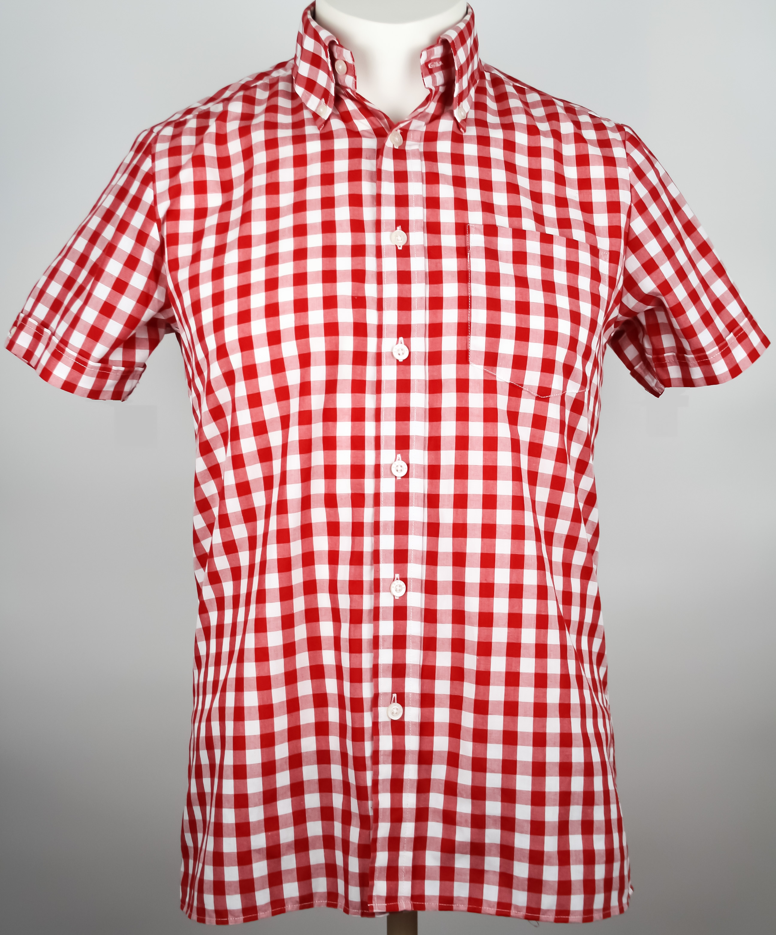 Brutus Trimfit Hemd Red/White Big Checks Größe L