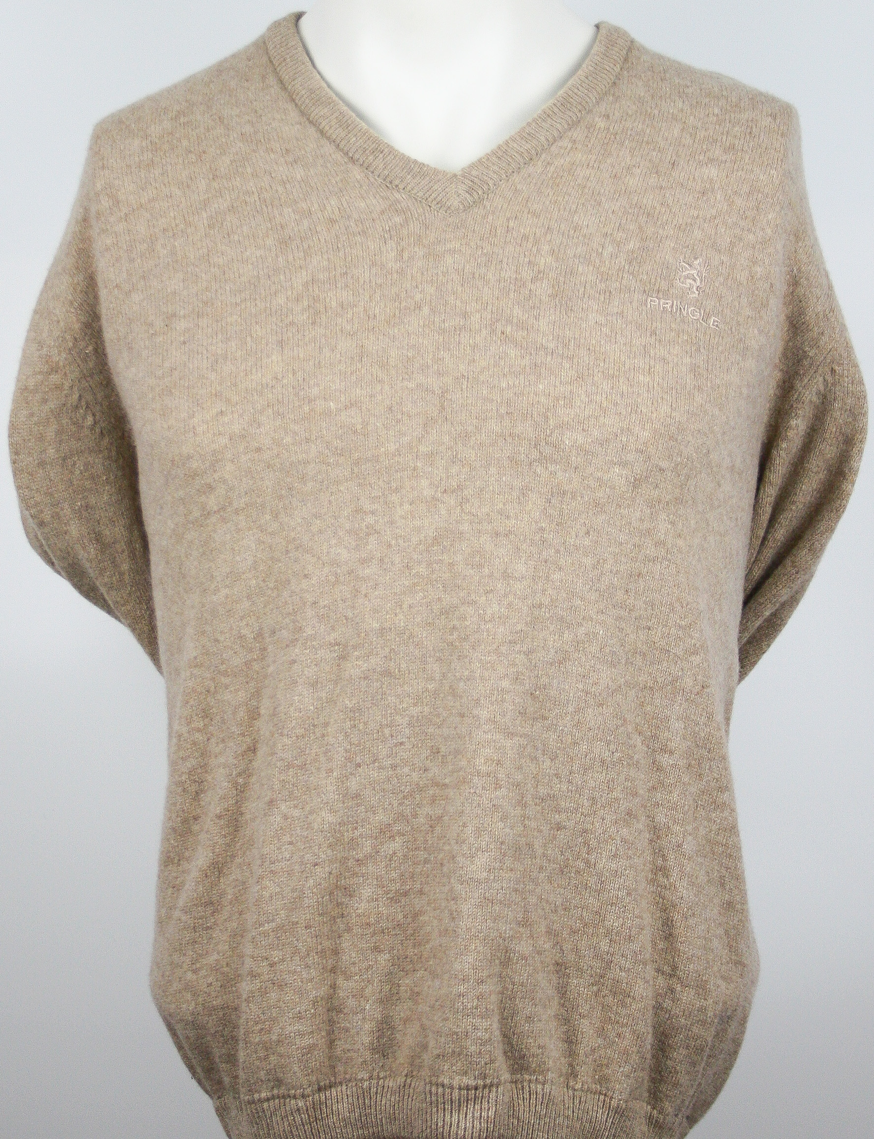 Pringle of Scotland V-Neck Pullover Beige Größe XL