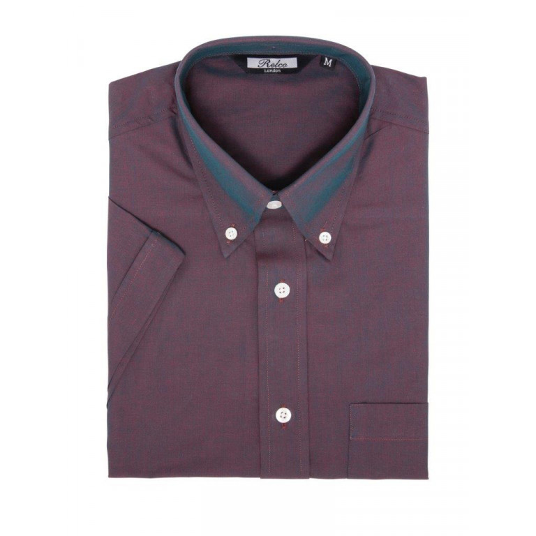 Relco London Ladies' Two Tone Tonic Shirt Burgundy