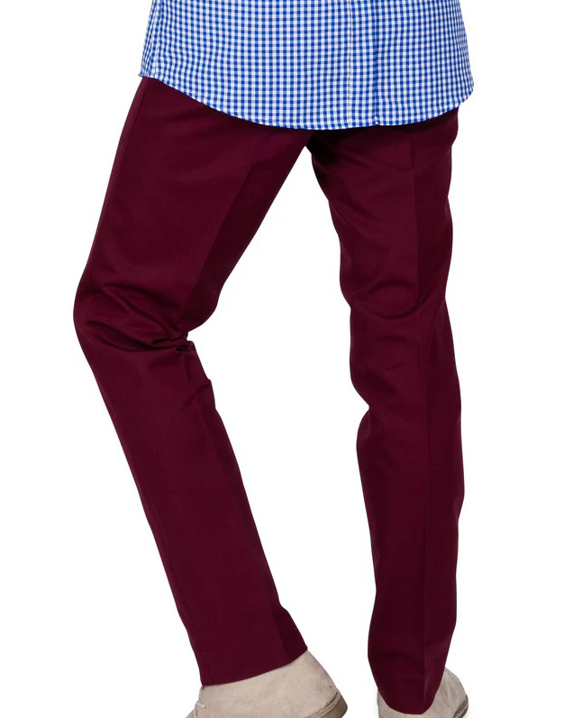 Relco London Sta Prest Trousers Burgundy