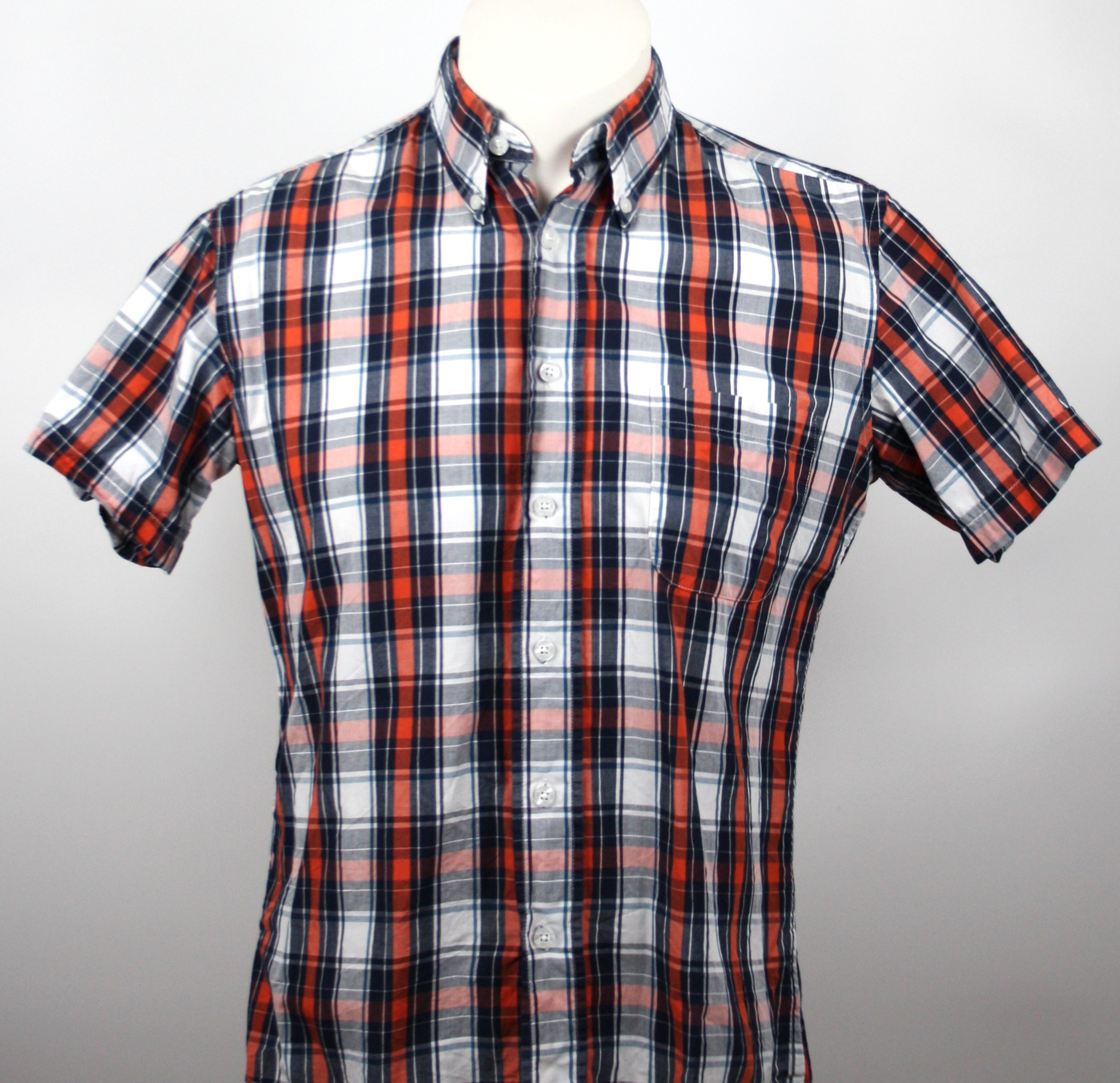 Warrior Clothing Hemd Orange/Navy/White Größe M *Slimfit*